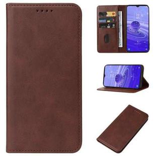 For TCL 40 R 5G Magnetic Closure Leather Phone Case(Brown)