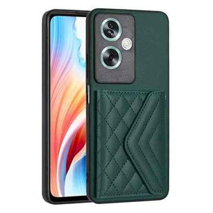 For OPPO A79 5G Global Rhombic Texture Card Bag RFID Phone Case(Green)