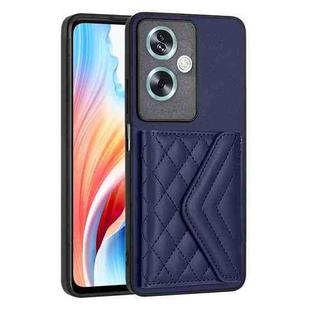 For OPPO A79 5G Global Rhombic Texture Card Bag RFID Phone Case(Dark Purple)