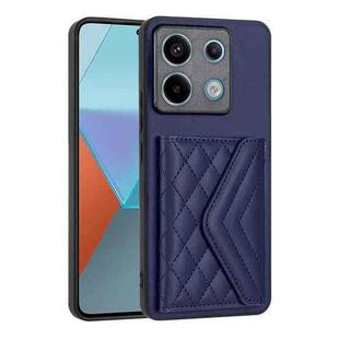 For Xiaomi Redmi Note 13 Pro 5G Global Rhombic Texture Card Bag RFID Phone Case(Dark Purple)