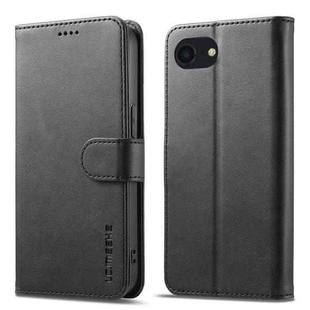 LC.IMEEKE Calf Texture Horizontal Flip Leather Case For iPhone SE 2024(Black)