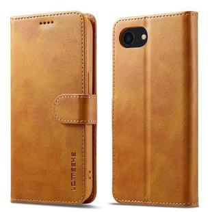 LC.IMEEKE Calf Texture Horizontal Flip Leather Case For iPhone SE 2024(Yellow)