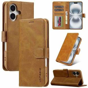 LC.IMEEKE Calf Texture Horizontal Flip Leather Case For iPhone 17(Yellow)