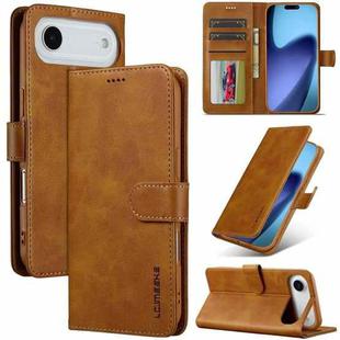 LC.IMEEKE Calf Texture Horizontal Flip Leather Case For iPhone 17 Air(Yellow)