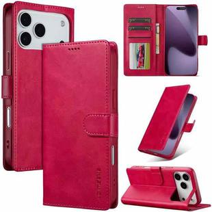 LC.IMEEKE Calf Texture Horizontal Flip Leather Case For iPhone 17 Pro(Red)