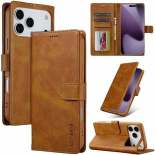 LC.IMEEKE Calf Texture Horizontal Flip Leather Case For iPhone 17 Pro Max(Yellow)