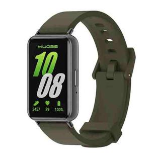 For Samsung Galaxy Fit 3 Mijobs Silicone Watch Band(Khaki Green+Black)