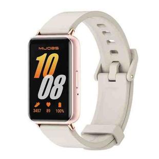 For Samsung Galaxy Fit 3 Mijobs Silicone Watch Band(Grey+Rose Gold)