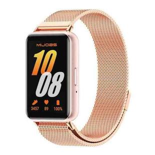 For Samsung Galaxy Fit 3 Mijobs Milan Magnetic Metal Watch Band(Rose Gold)