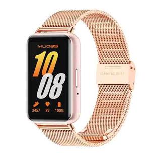 For Samsung Galaxy Fit 3 Mijobs Milan Buckle Metal Watch Band(Rose Gold)