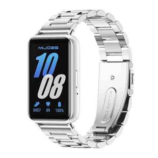 For Samsung Galaxy Fit 3 Mijobs Three-Beads Metal Watch Band(Silver)