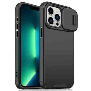 For iPhone 13 Pro Max Sliding Camshield TPU + PC Phone Case(Black)