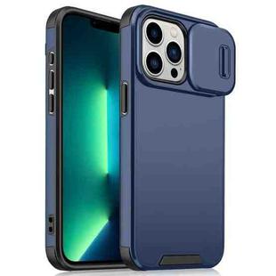 For iPhone 13 Pro Max Sliding Camshield TPU + PC Phone Case(Blue)