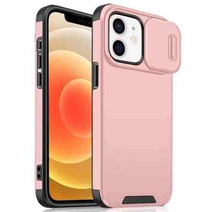 For iPhone 12 / 12 Pro Sliding Camshield TPU + PC Phone Case(Pink)