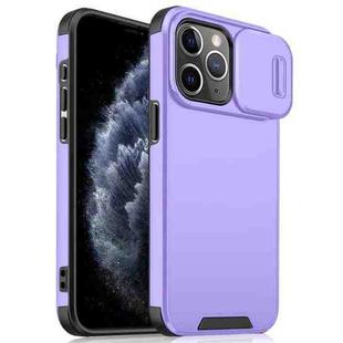 For iPhone 11 Pro Sliding Camshield TPU + PC Phone Case(Purple)