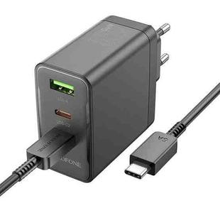 BOROFONE BN12 PD65W Type-C + QC3.0 USB + Dual Type-C Charger with 1m Type-C Cable, EU Plug(Black)