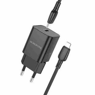 BOROFONE BN13 PD30W Type-C Charger with 1m Type-C to 8 Pin Cable, EU Plug(Black)