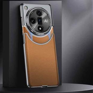 For OPPO Find X7 GKK Mortise-Tenon Connection Contrast Color Frosted AG Shockproof Phone Case(Brown)
