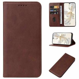 For Honor 100 Pro Magnetic Closure Leather Phone Case(Brown)