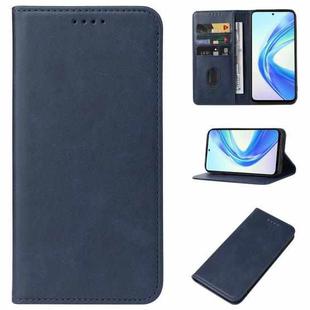 For Honor X7b Magnetic Closure Leather Phone Case(Blue)