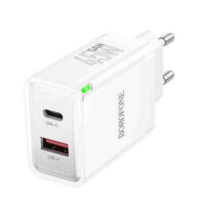 BOROFONE BN16 PD45W Type-C and USB Charger, EU Plug(White)