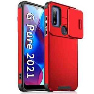 For Motorola Moto G Power 2022 Sliding Camshield TPU + PC Phone Case(Red)