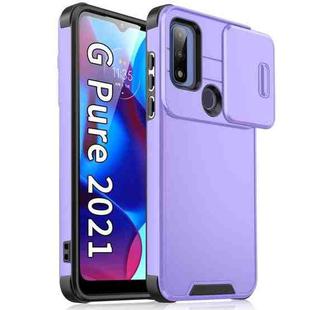 For Motorola Moto G Power 2022 Sliding Camshield TPU + PC Phone Case(Purple)