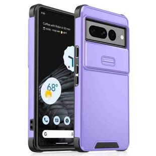For Google Pixel 7 Pro Sliding Camshield TPU + PC Phone Case(Purple)