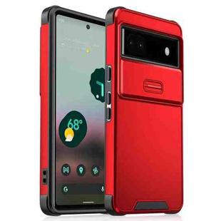 For Google Pixel 6a Sliding Camshield TPU + PC Phone Case(Red)