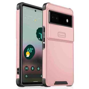 For Google Pixel 6a Sliding Camshield TPU + PC Phone Case(Pink)