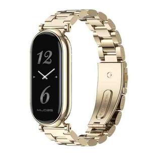 For Xiaomi Mi Band 8 / 9 / 9 NFC Mijobs GT4 Three Beads Metal Watch Band(Light Gold)