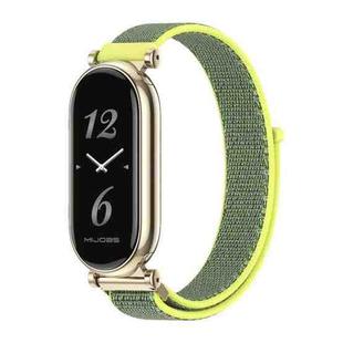 For Xiaomi Mi Band 8 Mijobs GT4 Breathable Nylon Loop Watch Band(Bright Yellow Light Gold)
