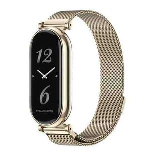 For Xiaomi Mi Band 8 / 9 / 9 NFC Mijobs GT4 Milan Magnetic Metal Watch Band(Light Gold)