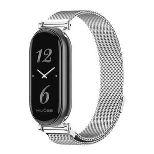 For Xiaomi Mi Band 8 / 9 / 9 NFC Mijobs GT4 Milan Magnetic Metal Watch Band(Silver)