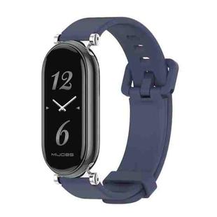 For Xiaomi Mi Band 8 Mijobs GT4 Silicone Breathable Watch Band(Midnight Blue Silver)