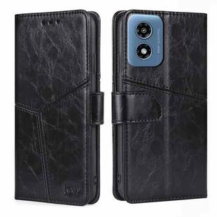 For Motorola Moto G Play 4G 2024 Geometric Stitching Leather Phone Case(Black)