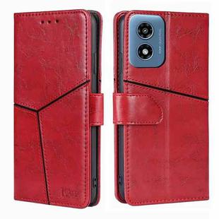 For Motorola Moto G Play 4G 2024 Geometric Stitching Leather Phone Case(Red)