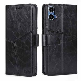 For Motorola Moto G34 5G Geometric Stitching Leather Phone Case(Black)