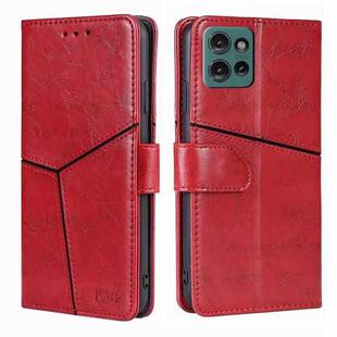 For Motorola Edge 50 5G Geometric Stitching Leather Phone Case(Red)