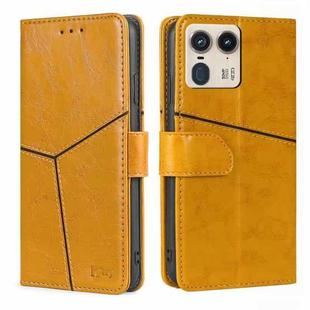 For Motorola Edge 50 Ultra Geometric Stitching Leather Phone Case(Yellow)