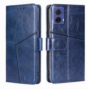 For Motorola Moto G85 5G Geometric Stitching Leather Phone Case(Blue)