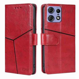 For Motorola Edge 50 Pro 5G Geometric Stitching Leather Phone Case(Red)