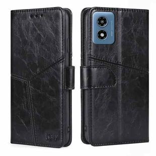 For Motorola Moto G 5G 2024 Geometric Stitching Leather Phone Case(Black)