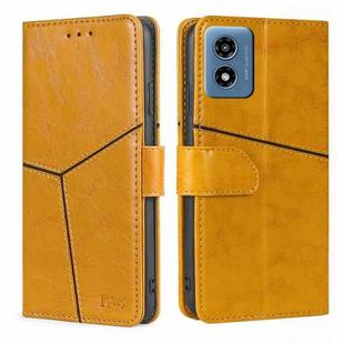 For Motorola Moto G 5G 2024 Geometric Stitching Leather Phone Case(Yellow)