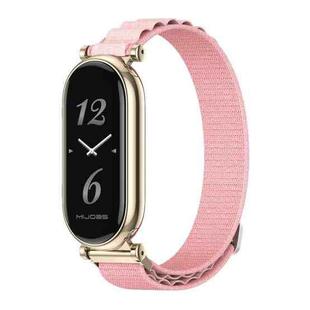 For Xiaomi Mi Band 8 Mijobs GT4 Nylon Breathable Watch Band(Pink Light Gold)