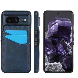 For Google Pixel 8 Litchi Leather Skin Card Slots Phone Case(Blue)