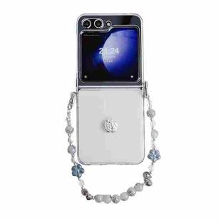 For Samsung Galaxy Z Flip5 PC Side Buckle Rose Bracelet Full Coverage Shockproof Phone Case(Transparent)