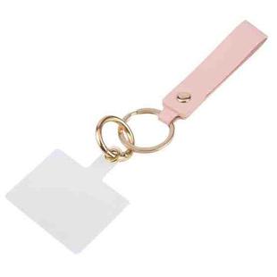 Multifunctional Phone Case Lanyard Mobile Phone Leather Keychain Pendant(Pink)