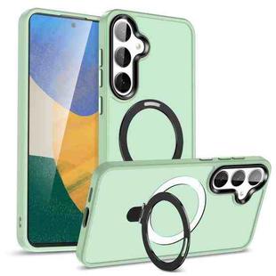 For Samsung Galaxy S23+ 5G MagSafe Holder Skin-feel PC Hybrid TPU Phone Case(Light Green)