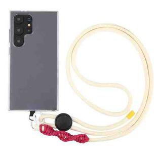 Plastic Adjustment Buckle Anti-lost Lanyard Mobile Phone Crossbody Long Lanyard(Creamy White)